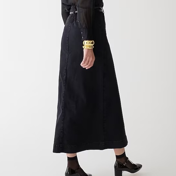 NWT J. Crew black denim maxi - Picture 2 of 6